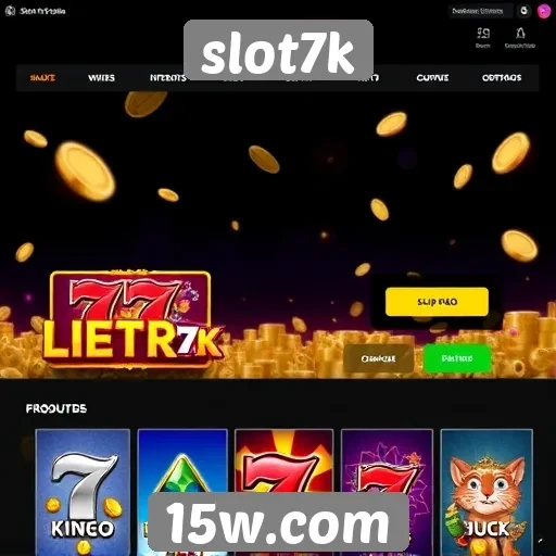 A interface do usuário do site slot7k